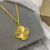 Clover Big Flower 26MM European and American Light Luxury Versatile Necklace Stainless Steel Long Sweater Chain