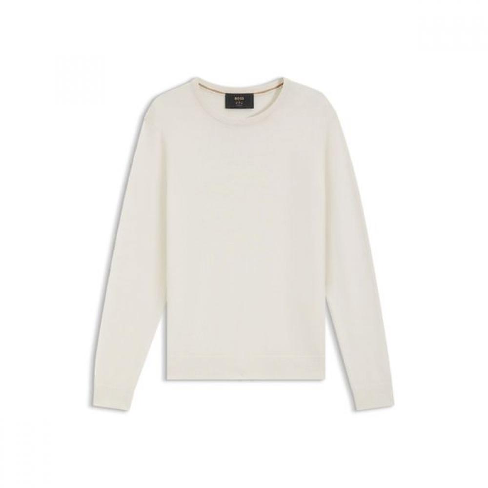 Boss Regular Fit Cashmere Sweater Open White  50500698118 
