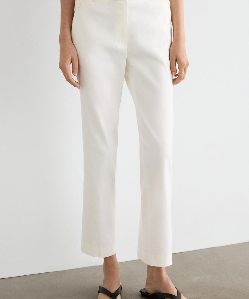 Masimodutti Straight Fit Linen Blend Pants