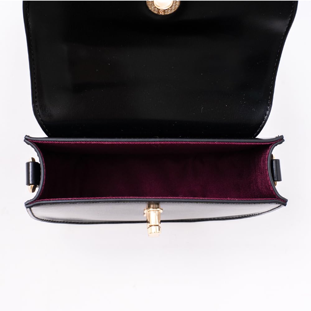 Creeretoile Shoulder Mini Saddle E-mono Women's Handbag, Bag, 2-Way Pochette, Bag, Bag, Ethical, Stylish, Occasion-Ready [Creeretoile] (Black)