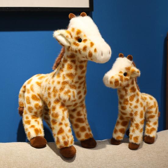 Plush Giraffe Doll Soft Cute Stuffed Giraffe Standing Plush Animal Toy Fluffy Giraffe