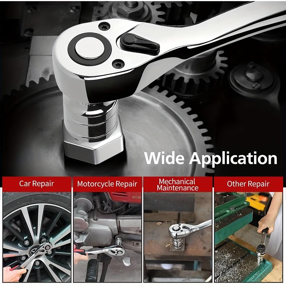 3-Piece Ratchet Wrench Set, 1/4", 3/8", 1/2" Drive Ratchet Socket Wrench,Quick-Release Reversible 24-Tooth Drive Socket Wrench