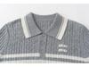 Women's 100% Pure Cashmere Striped Turn-Down Collar Sweater