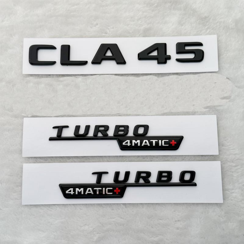 Letras 3D CLA 45 S ABS emblema TURBO 4matic para Mercedes Benz AMG guardabarros de coche maletero C117 C118 CLA45S pegatina acceRR1