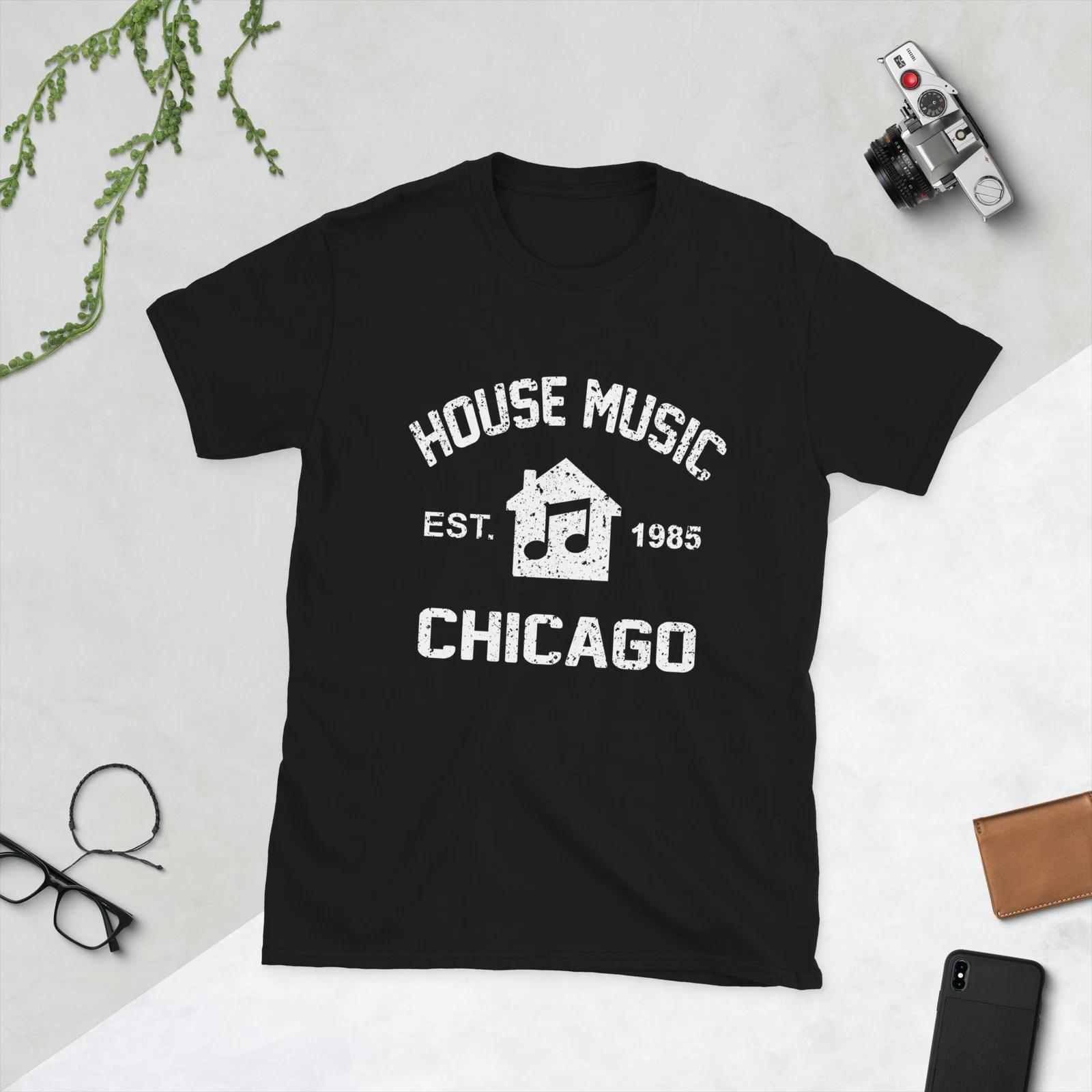 House Music 1985 Chicago Illinois Stylish EDM Music DJ Short-Sleeve T-Shirt L