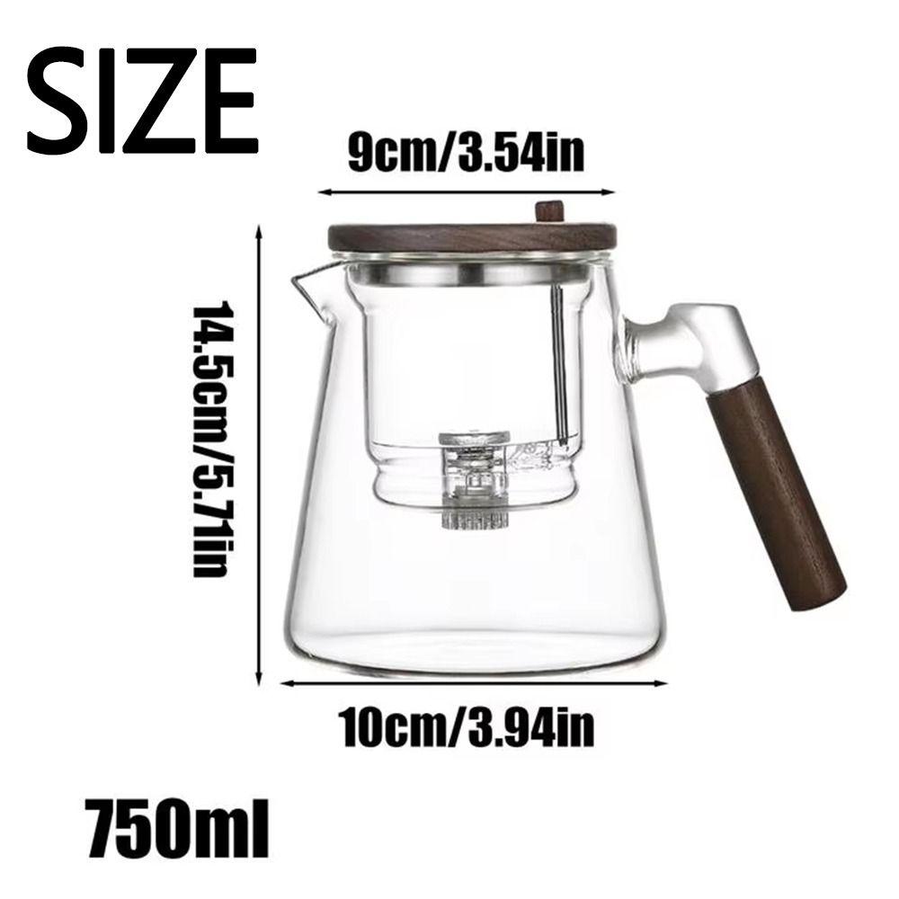 750ml Tea Pot with Infusers Heat Resistant One-button Filtering Teapot  Drinkware