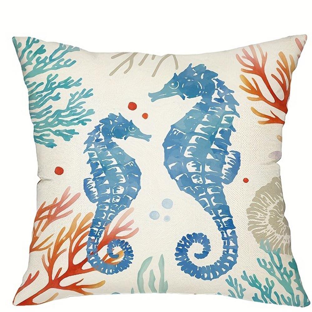

Charming Marine Life Pillow CoversLiving room sofa cushion cover, soft and comfortable, bedroom room decoration 45x45cm-1pcs