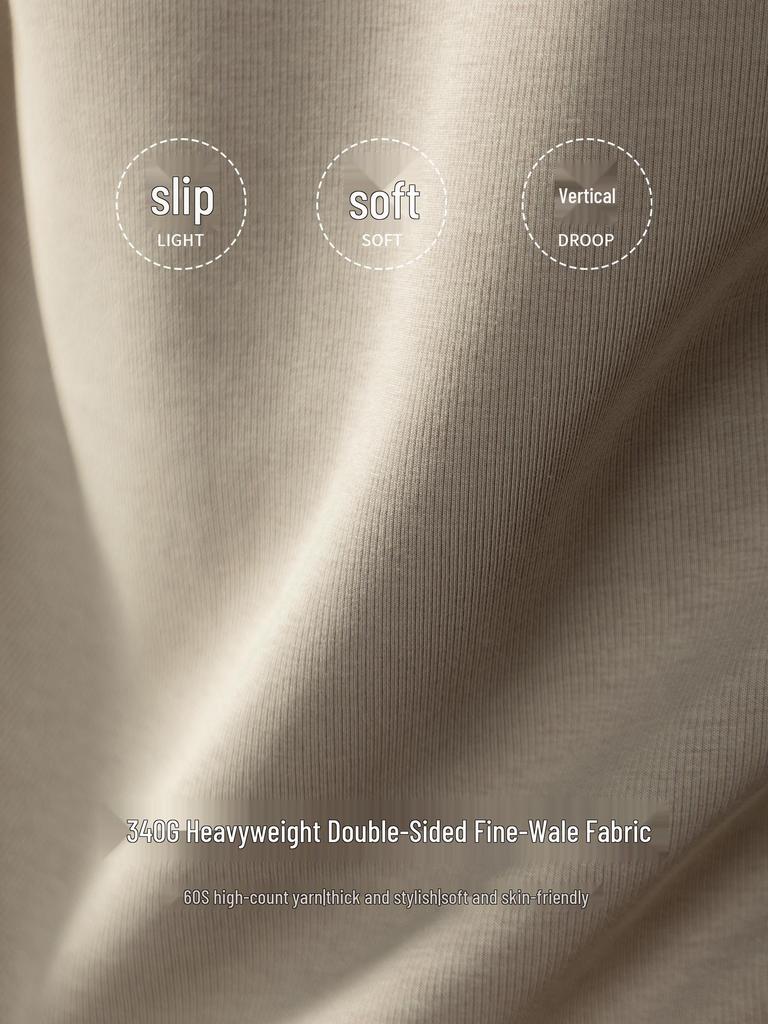 Men's Heavyweight Air Layer Long Sleeve Semi-High Neck Sweatshirt (340G) - Autumn/Winter Luxury