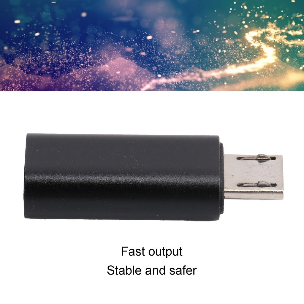 TypeC Adapter Converter Female To   Male Mobile Phone Data Line USB Charging(Black )