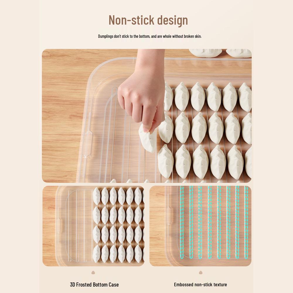 Large Capacity Multi-Layer Freezer Storage Box for Dumplings & Wontons