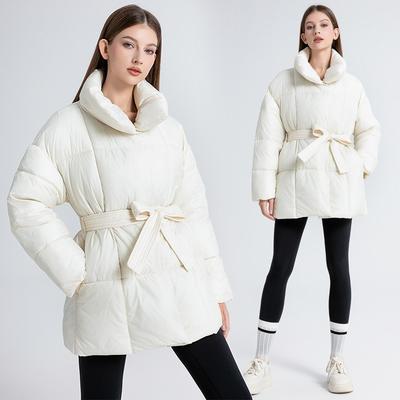Short Cotton Jacket Winter New Pass Loose Casual Thermal Stand-up Collar Belt Cotton Jacket