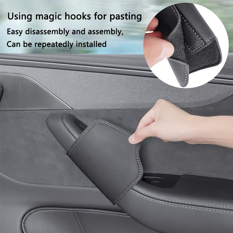 Türgriff-Innenabdeckung für Tesla Model 3 / Y Juniper 2025 Leder Türgriff-Abdeckung Kratzfestes Zubehör