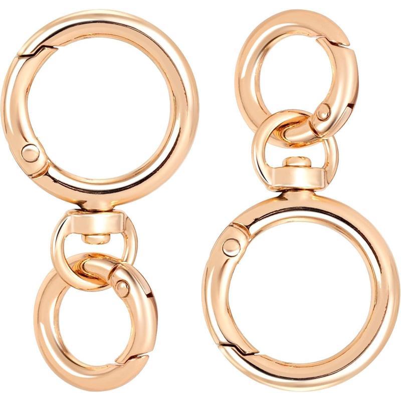Round Spring Snap Carabiner Clips 2/5/10Pcs Matte Finish O Ring Swivel Trigger Hook Clasps for DIY Craft Backpack Keychain