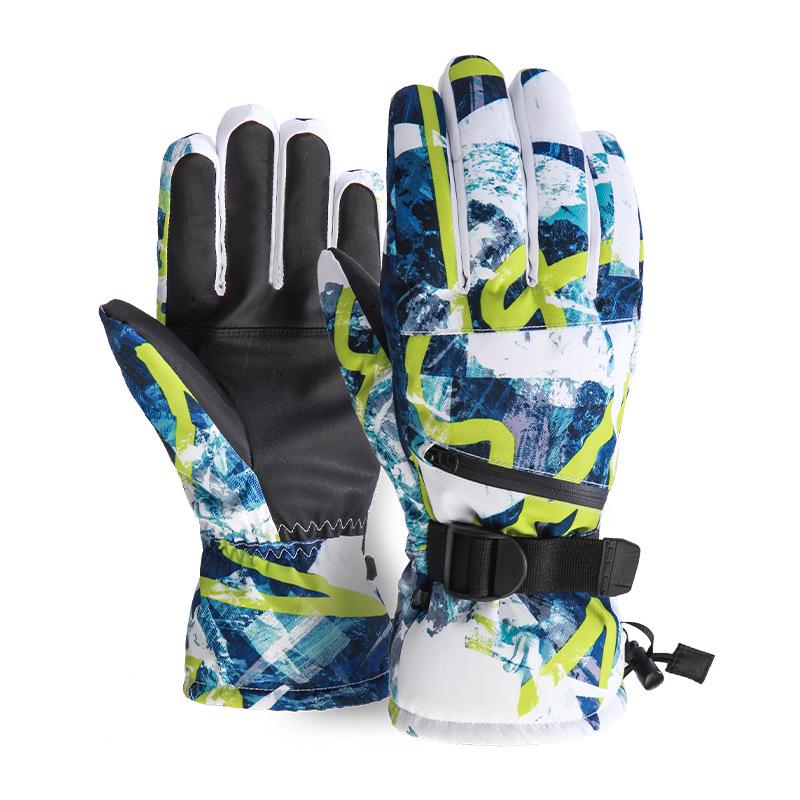 Thermal Ski Gloves Men Women Winter Fleece Waterproof Warm Snowboard Snow Gloves 5 Fingers Touch Screen for Skiing Riding