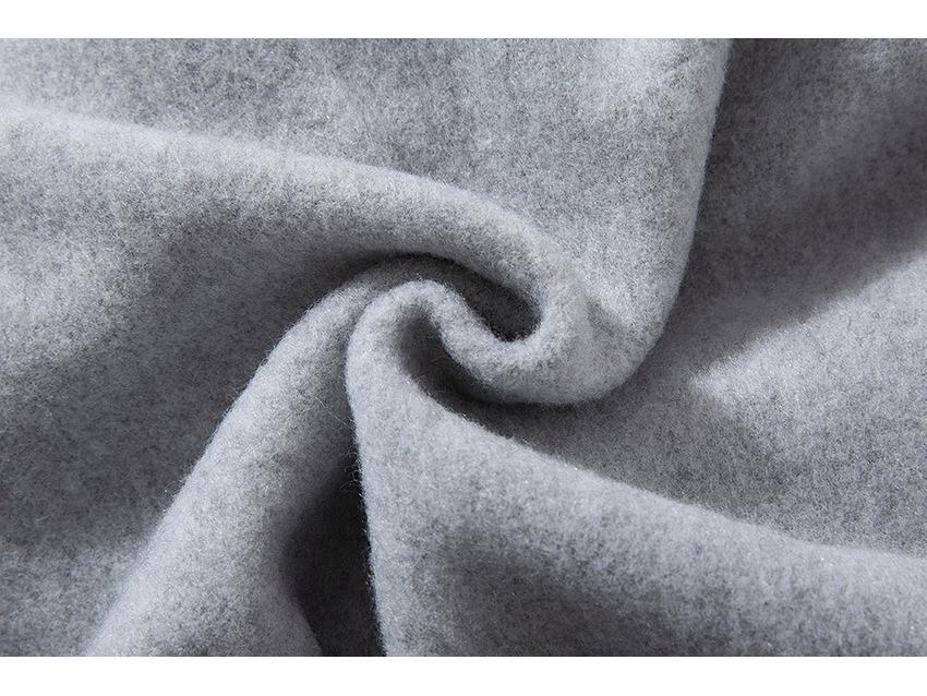 Unisex Solid Color Round Neck Fleece Hoodie Set