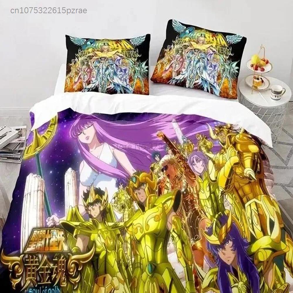 Anime Saint Seiya LOST CANVAS Bedding Set Duvet Cover Bed Set Quilt Cover Pillowcase Comforter King Queen Size Boys Adult