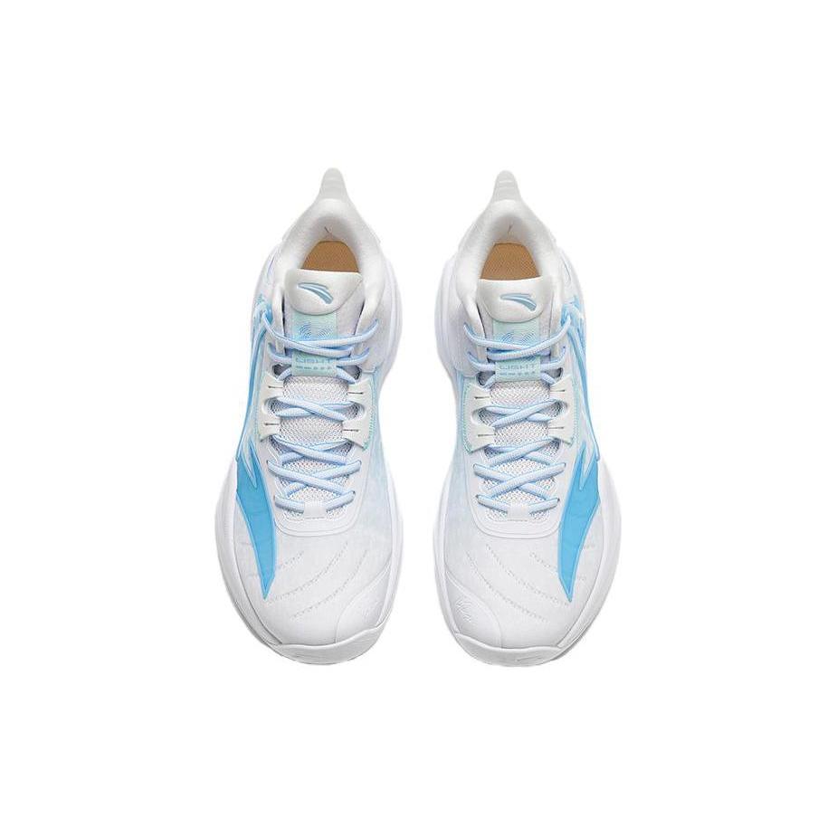 new Anta Hussars 8 Durable Breathable Low Top Basketball Shoes Men's White Blue