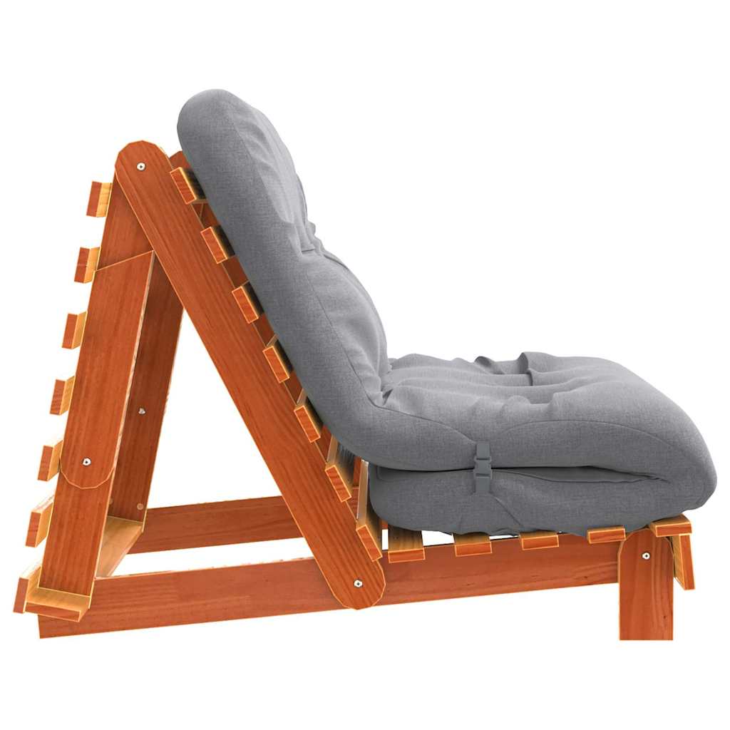Vidaxl Sofa Rozkładana Futon, Z Materacem, Woskowy Brąz, 80X206X11 Cm