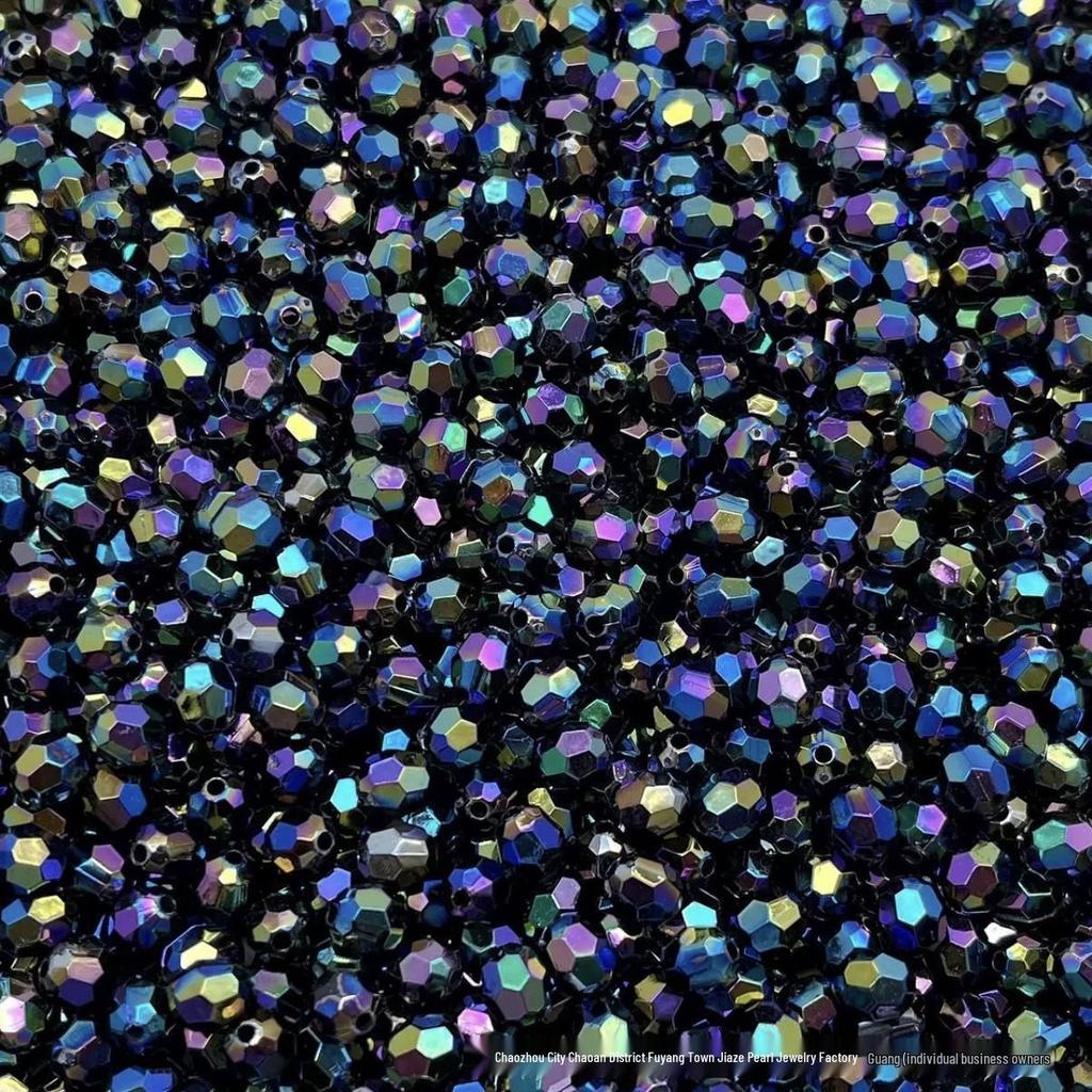 Acrylic AB Color Crystal Beads: Straight Hole Transparent Beads for DIY Phone Chains, Necklaces, and Decorations.