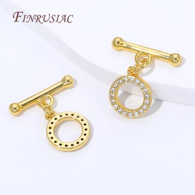 2/4/6Pcs 18K Gold Plated Toggle For Jewelry,Round OT Clasps For Bracelets Making Accessories,Necklaces Clasp Connectors Findings