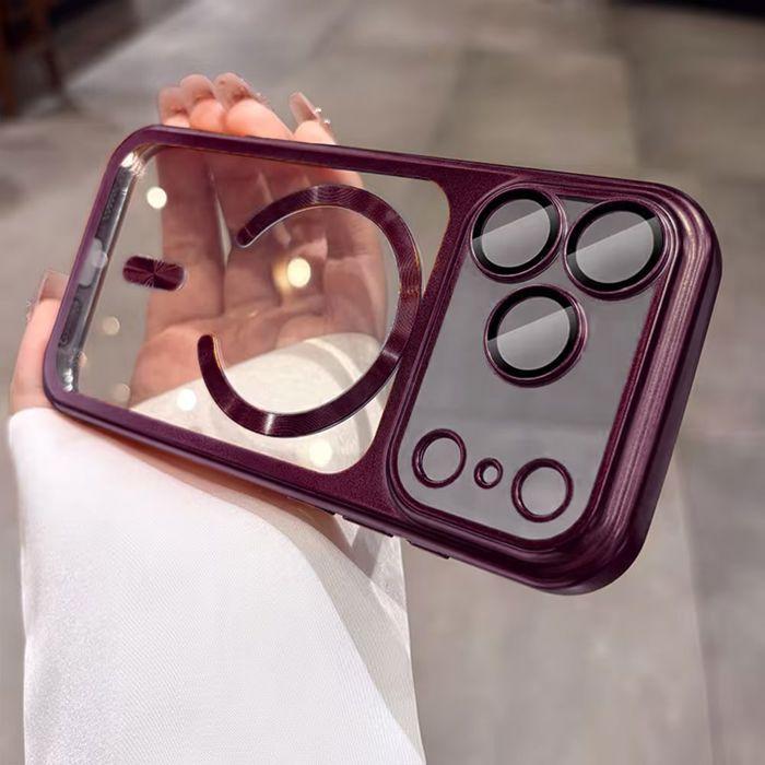 Case + 2 Tempered Glasses for iPhone 18 Pro Max, TPU Protection with Magnetic Ring - Burgundy
