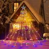 Outdoor Waterproof LED String X 350 Star Christmas Tree 8 Lighting Timer Perfect for and Garden Decorations Lights, 9-Piece 3.5M, Bulbs, Drape, Motif,