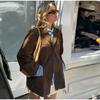 Chaqueta de moda para mujer, estilo vintage, de un solo pecho, con bolsillos con muescas, blazer, abrigos para mujer, traje de calle de manga larga, tops