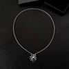 Spider Necklace Gothic Hip Hop Metal Spider Shaped Pendant Necklace Women Party Gift Jewelry Gift for Friends Classmates