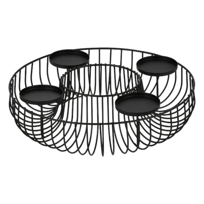 

Advent Wreath Candle Holders for Pillar Candle Christmas Candleholder Stand DIY Florals Arrangement Candelabra Bowl 1