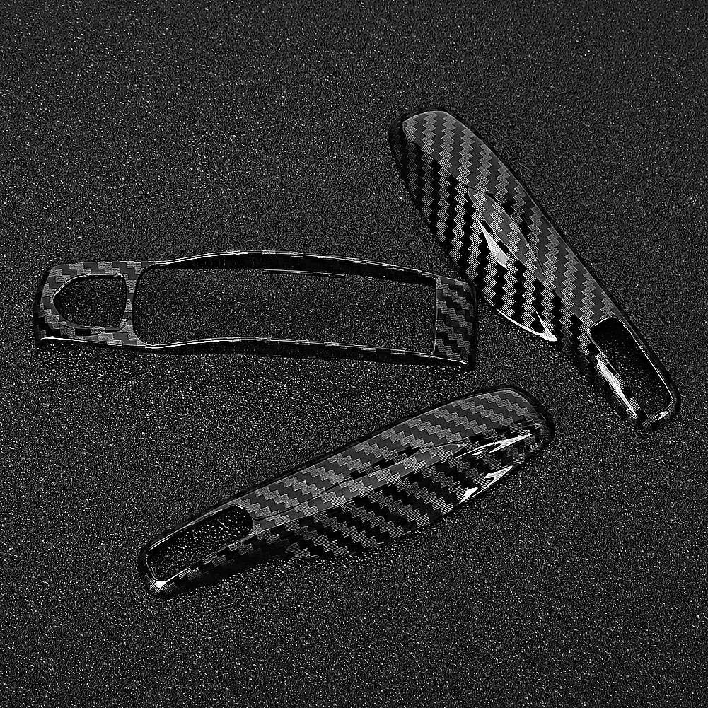 Car Key Fob Cover, 3pcs/Set Carbon Fiber Styles Car Key Trim Cover Remote Key Fob Protector Cover Shell Case Holder Replacement Car Key Decoration