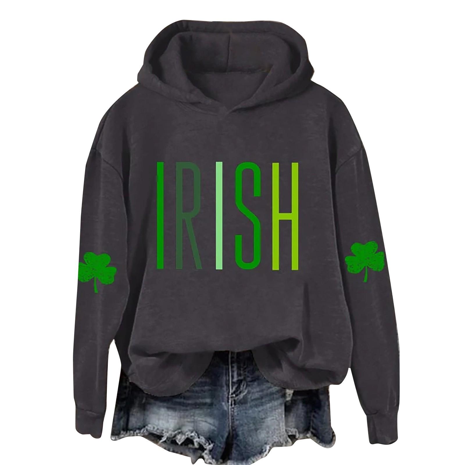 

Women s English Irish Fashion Round Neck Zip up Hoodie for Women Hoodies Women Size Medium Long Winter Jacket Woman Hoodie XL
