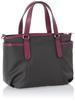 U by Ungaro Tote Bag Made of Nylon and Cowhide Made In Gray 2-Way "Plume" Leather, Lightweight, Handbag, Crossbody, Women's, Stylish, Simple, Casual,