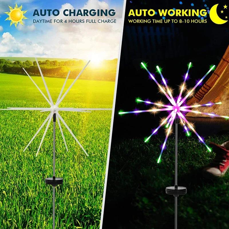 Solar Light Outdoor Waterproof Courtyard Garden Street Pathway Lamps Christmas Decoration Landscape LED Solar Firework Lights