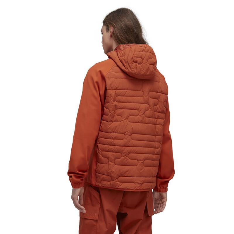 Y-3 Basic Warm Hooded Solid Color Cotton Jacket Men Jacket Orange HT4479