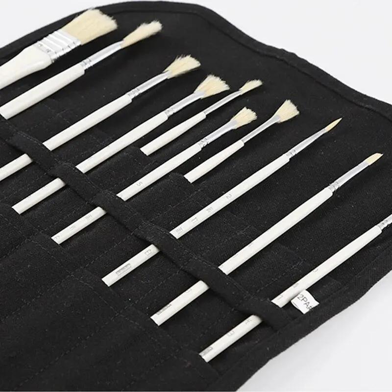 Painting Brushes Canvas Storage Bag,  Slots Watercolour and Gouache Brushes Calligraphy Brushes Storage Bag, Roll up Pen Bag