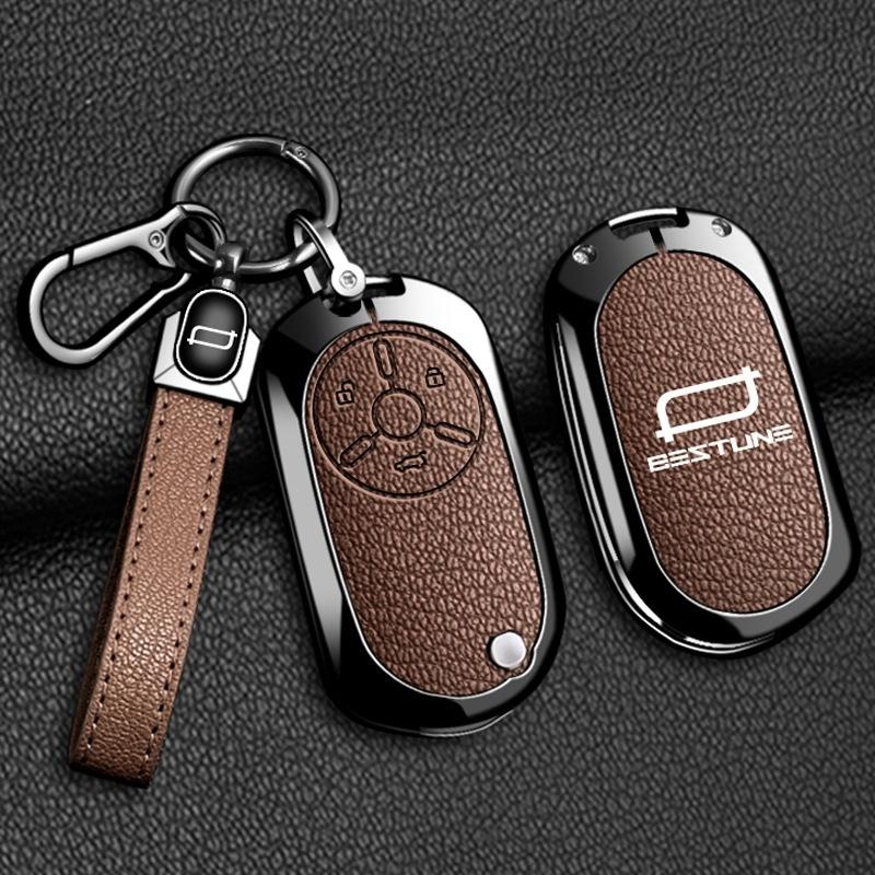 Zinc Alloy Leather Car Key Case Cover For Bestune Pony   New Energy Key Shell Holder Protection Fob Keychain Accessories