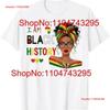 Im Black History Month African American Women Girls T Shirt Vintage Washed Versatile Fashion Homme Stretched Vintage Washed