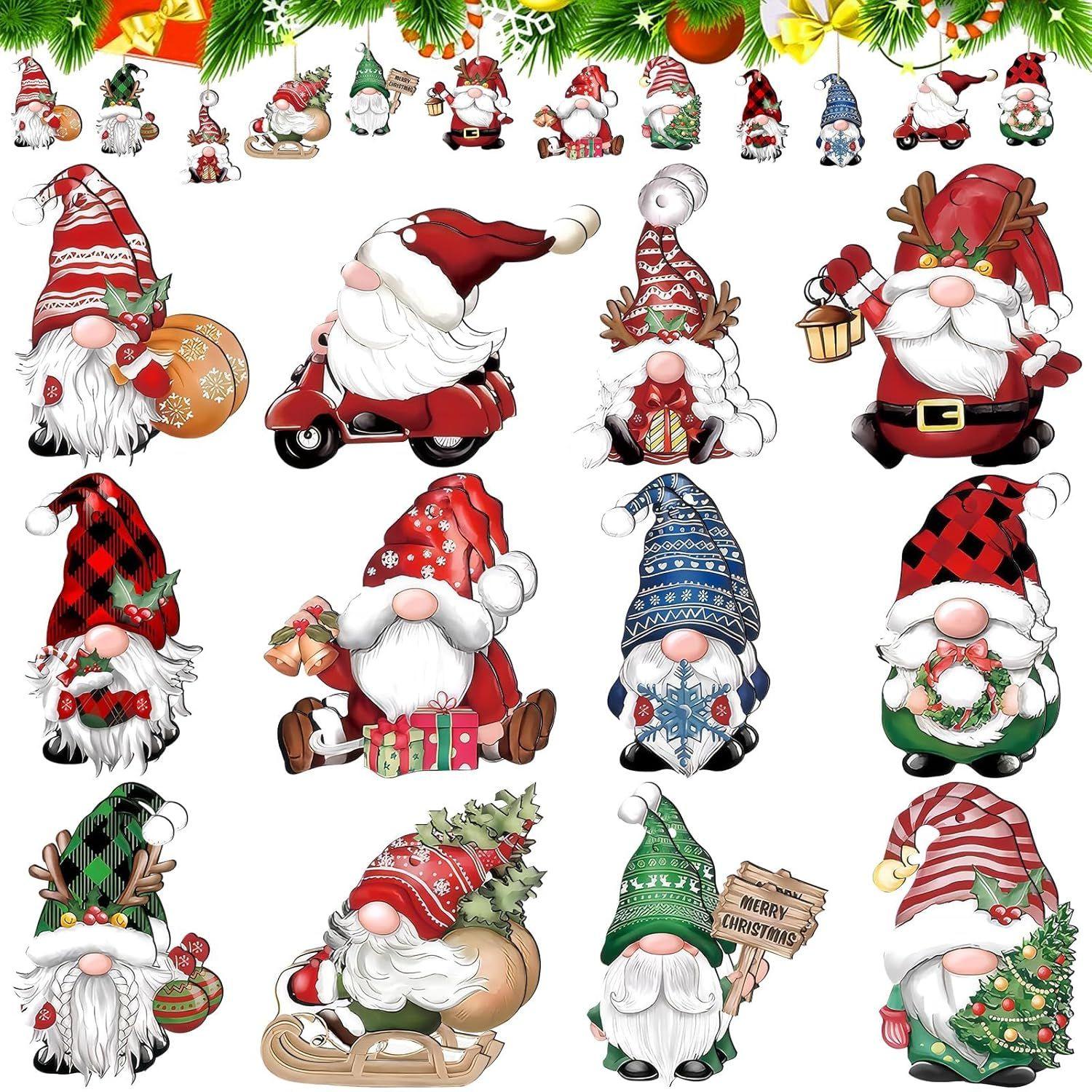 

16Pcs Christmas Decorations, Gingerbread House Ornaments, Festive Tree Hanging Decor for Holiday Party, Classroom and Office, Family Activity
