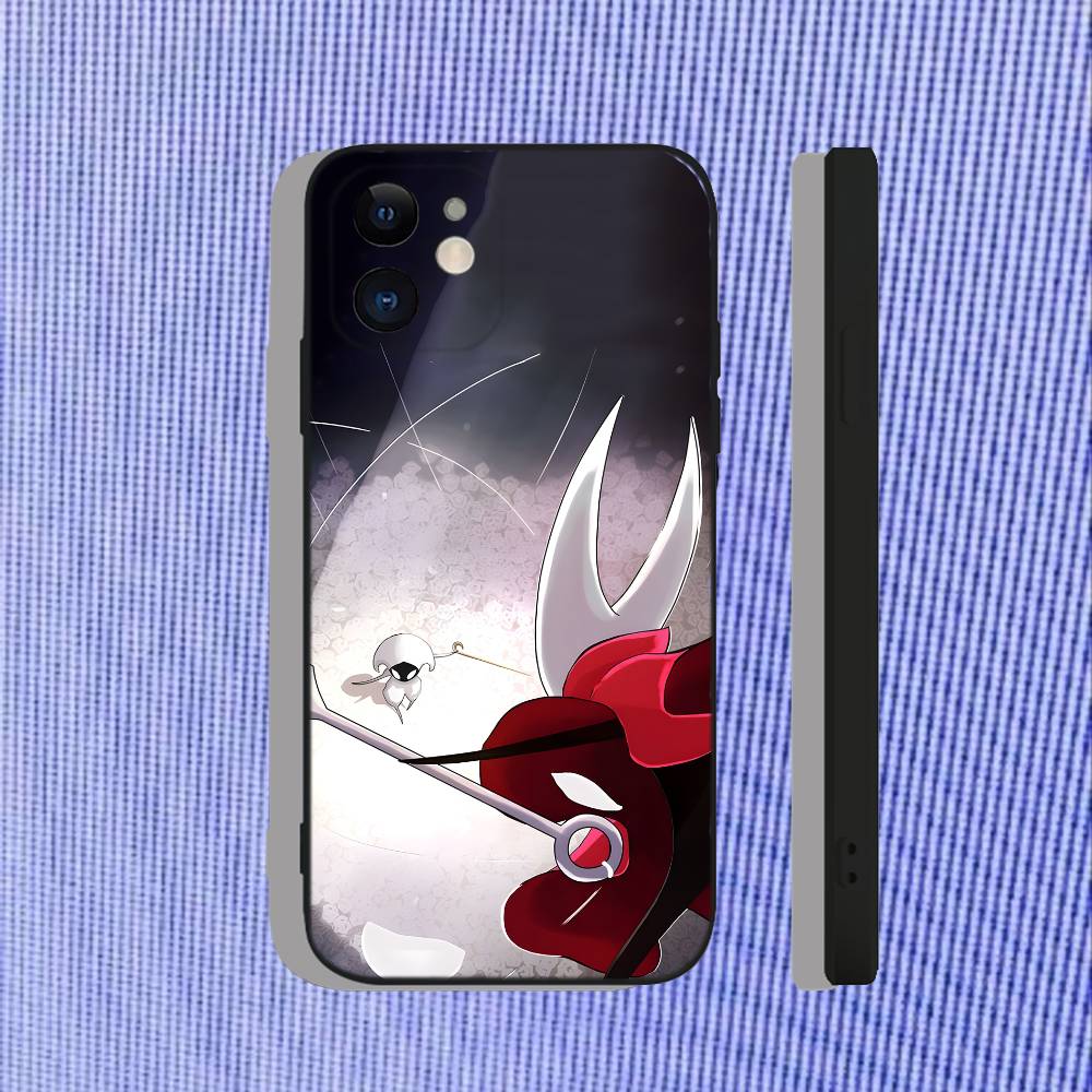 H-Hollow Knight Silksong Phone Case For iPhone 16,15,14,13,12,11,Pro,Max,Plus,X,XS,XR,SE,8,7,Mini,Soft Silicone Black Case