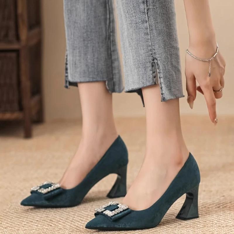 fashion High Quality Shoes for Women 2024 Comfort Sexy High Heels Dress Party Fashion Shallow Solid Color Heels Women  Zapatos De Mujer