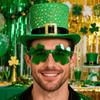 Saint Patrick Costume Set Leprechaun Hat Fakes Beard Mustache Tie Glasses for Party Costume Irish Festival Accessories
