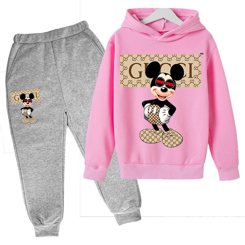 Disney Authentic Mickey Mouse Hoodie & Sweatpants - 2025 Kids' Casual New Year Outfit