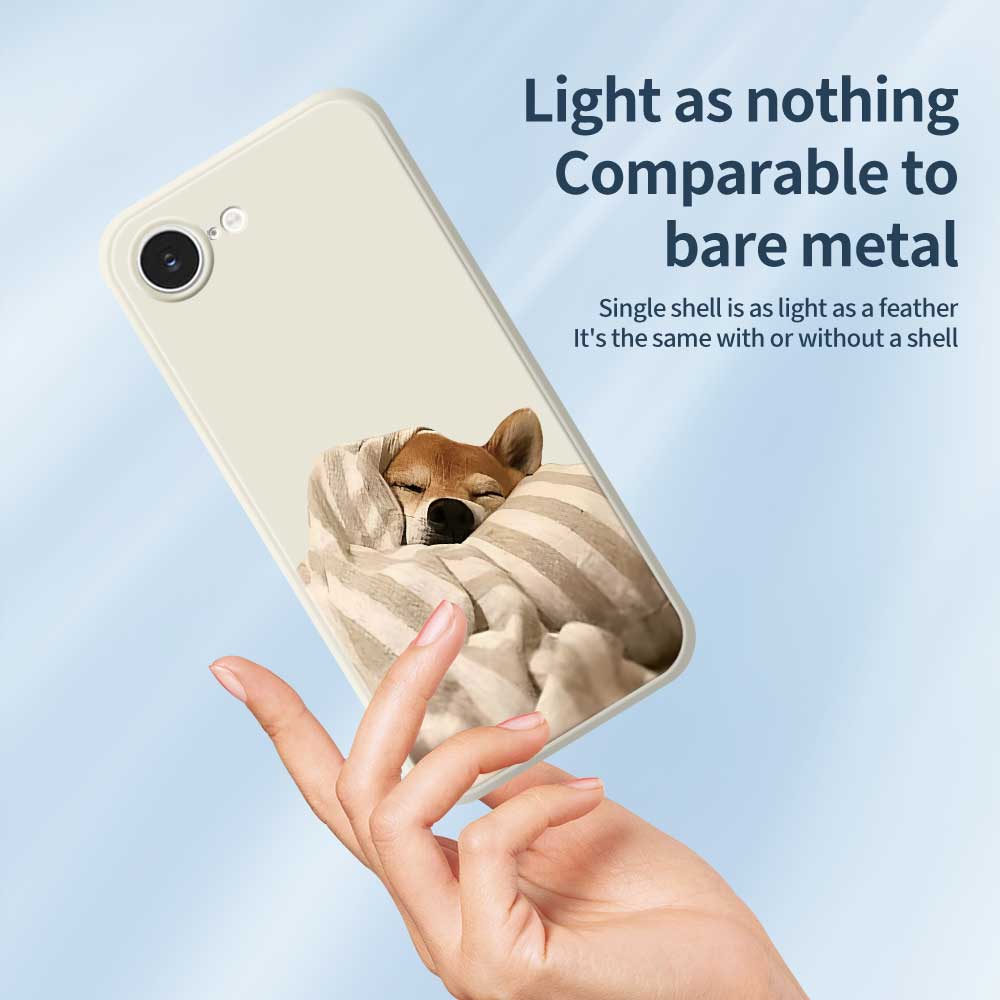 For iPhone 16e Case Wrapped Dog Pattern Printing Straight Edge TPU Phone Back Cover