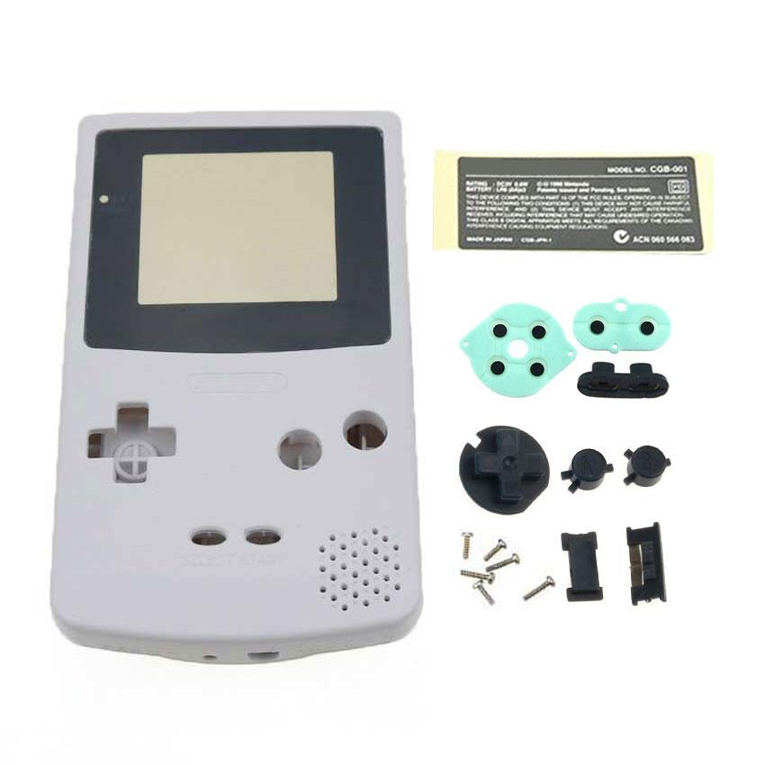 JCD Kunststoffgehäuse für Gameboy Advance GBC-Konsole mit Tasten, Schrauben, Aufklebern und Etikettenteilen