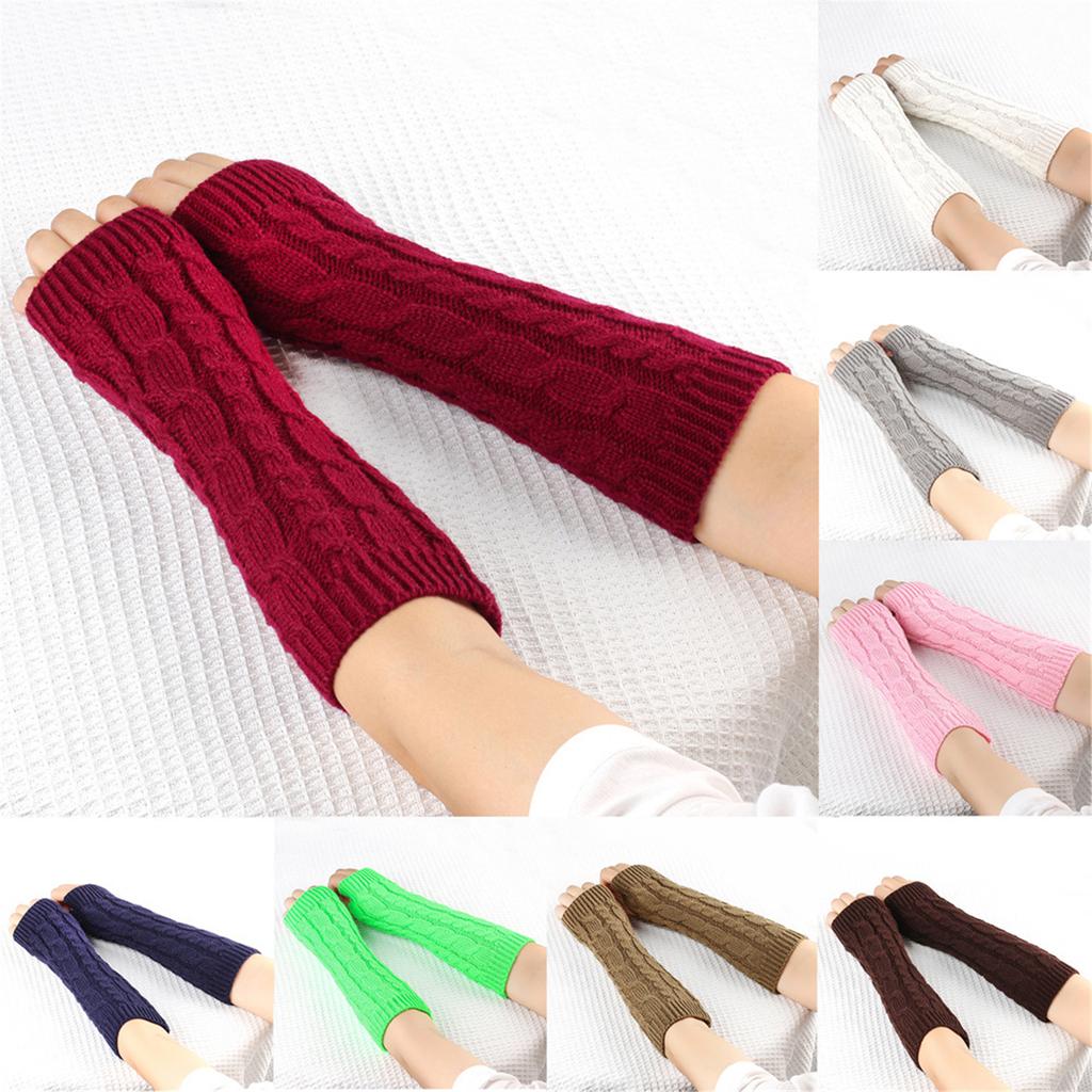 1pair Women's Wool Arm Covers Winter Comfortable Oversleeves Knitted Sleeves for Winter Comfort