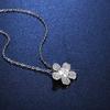 0.5 Carat Simulated Mozzarella Diamond Necklace Women's Fashion Camellia Pendant Collarbone Chain