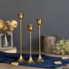3pcs Golden Candle Holder Home Decoration Props Party Christmas Wedding Romantic Candlelight Dinner Candle Metal Stand