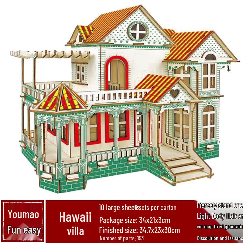 DIY Wooden 3D Puzzle: Chinese Architectural Model Educational Toy & Souvenir