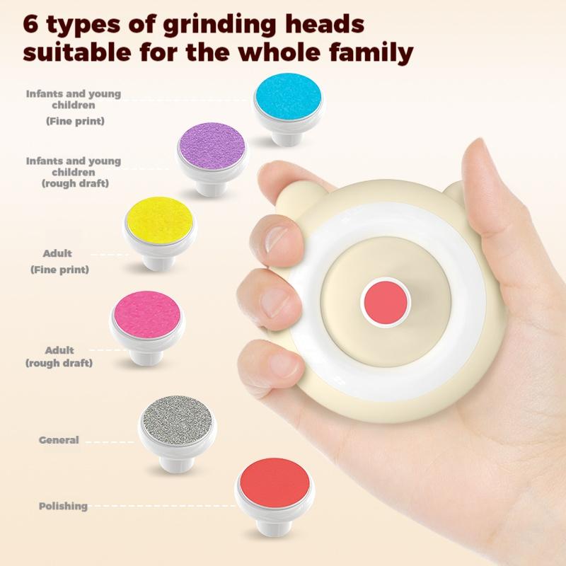 Baby Electric Nail Grinder, Electric Nail Polish Remover for Babies, Anti Scratch, Portable Nail Clipper, Nail Trimming
