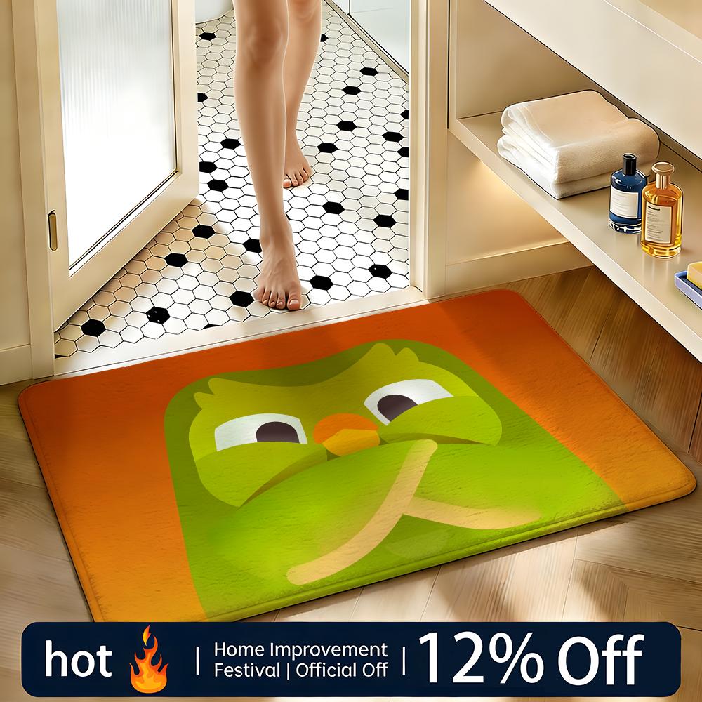 Soft Absorbent Non-Slip Rug App Duolingo Floor Mat Home Decor Doormat Bedroom Floor Mat Shower Carpet